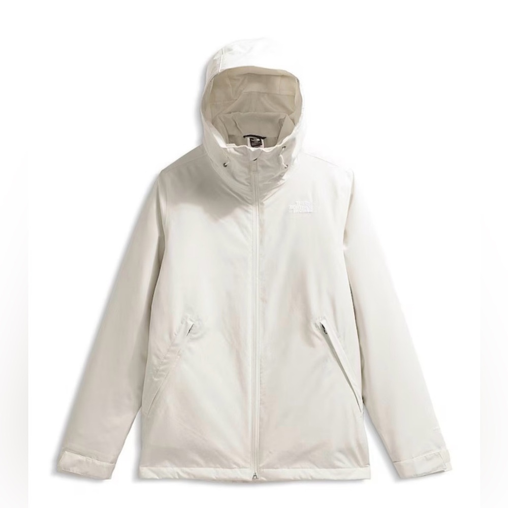 The North Face Carto Mono Triclimate Hooded Zip Front Jacket in White Dune color